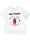Groovy Tie-Dye Peace Sign Black T-Shirt