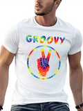 Groovy Tie-Dye Peace Sign Black T-Shirt