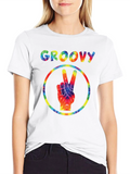 Groovy Tie-Dye Peace Sign Black T-Shirt