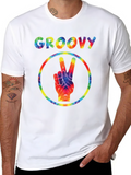 Groovy Tie-Dye Peace Sign Black T-Shirt