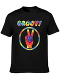 Groovy Tie-Dye Peace Sign Black T-Shirt