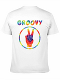 Groovy Tie-Dye Peace Sign Black T-Shirt