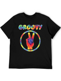 Groovy Tie-Dye Peace Sign Black T-Shirt