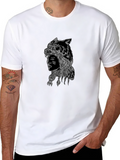 Native American Wolf Headdress Graphic T-Shirt