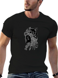 Native American Wolf Headdress Graphic T-Shirt