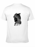 Native American Wolf Headdress Graphic T-Shirt