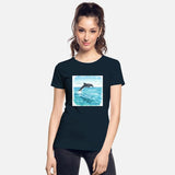 Dolphin Jumping Over Ocean Waves T-Shirt