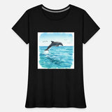 Dolphin Jumping Over Ocean Waves T-Shirt