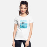Dolphin Jumping Over Ocean Waves T-Shirt