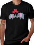 Elephant Love T-Shirt - Black