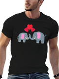 Elephant Love T-Shirt - Black