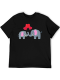 Elephant Love T-Shirt - Black