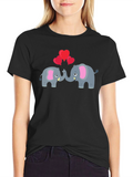 Elephant Love T-Shirt - Black
