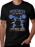 Opportunities Happen Panda Weightlifting T-Shirt