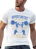 Opportunities Happen Panda Weightlifting T-Shirt