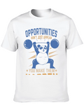 Opportunities Happen Panda Weightlifting T-Shirt