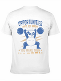 Opportunities Happen Panda Weightlifting T-Shirt