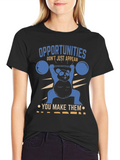 Opportunities Happen Panda Weightlifting T-Shirt