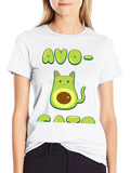 Avo-Cato T-Shirt - Avocado Cat Pun Tee