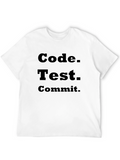 Code Test Commit Programmer Graphic T-Shirt