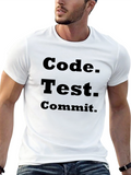 Code Test Commit Programmer Graphic T-Shirt