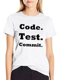 Code Test Commit Programmer Graphic T-Shirt
