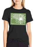Dandelion Graphic Print Tee - Black