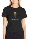 Veganholic Graphic Tee - Black Cotton T-Shirt