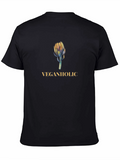 Veganholic Graphic Tee - Black Cotton T-Shirt