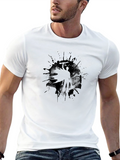 Abstract Warrior Graphic Print Black T-Shirt