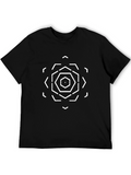 Geometric Hexagon Design Black T-Shirt