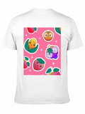 Cute Fruit Pattern Black T-Shirt