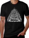 Railroad Track Graphic T-Shirt - Black