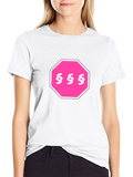 Pink Section Symbol Stop Sign T-Shirt
