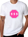 Pink Section Symbol Stop Sign T-Shirt