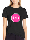 Pink Section Symbol Stop Sign T-Shirt