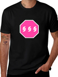 Pink Section Symbol Stop Sign T-Shirt