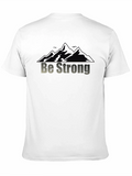 Be Strong Mountain Graphic Black T-Shirt