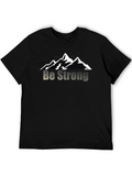 Be Strong Mountain Graphic Black T-Shirt