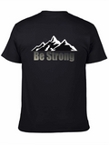 Be Strong Mountain Graphic Black T-Shirt