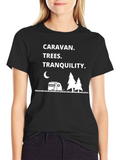 Caravan Trees Tranquility Black Graphic T-Shirt