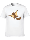 Cartoon Flying Squirrel Black T-Shirt