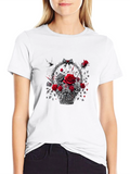 Rose & Basket Graphic T-Shirt