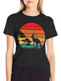 Retro Kangaroo Sunset T-Shirt