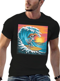 Surfing Skeleton Graphic T-Shirt