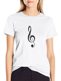 Classic Black T-Shirt with Music Note Graphic