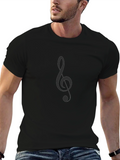 Classic Black T-Shirt with Music Note Graphic