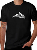 Summer Time Dolphin Graphic T-Shirt - Black