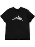 Summer Time Dolphin Graphic T-Shirt - Black