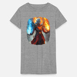 Elemental Mage with Fire and Ice in Fantasy Style